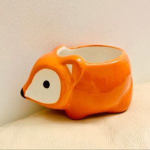 Cute fox planter pot for small plants ceramic pot